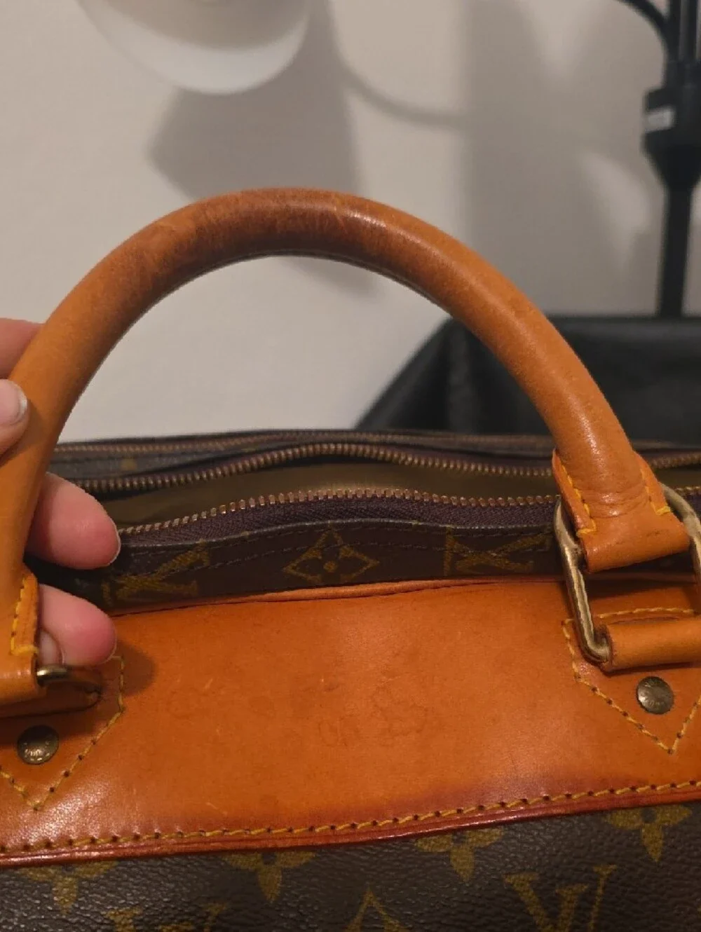 Vintage Louis Vuitton Brown Monogram Canvas Dual Compartment Luggage